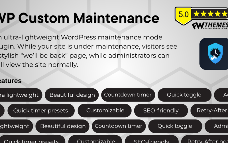 WP Custom Maintenance Plugin